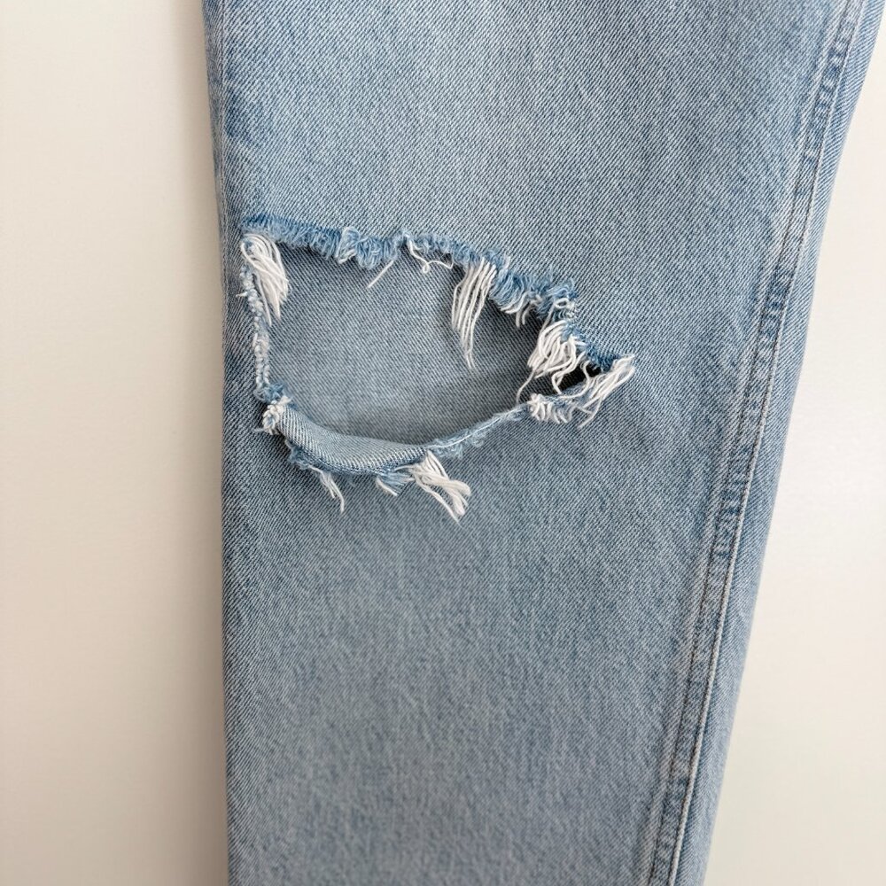 Agolde '90s Ripped Mid Rise Crop Relaxed Straight Leg Jeans - Picture 4 of 8